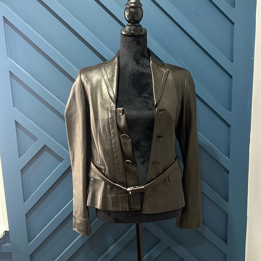 Prada Single-Breasted Leather Jacket - image 1